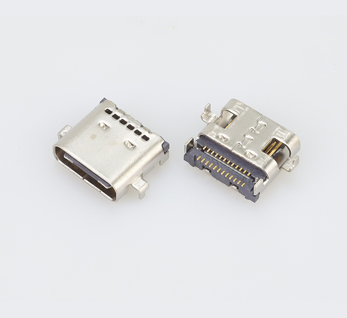 type-c24p 雙排貼片沉板母座